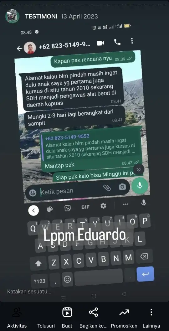 Testimoni Asli Peserta LPPM EDUARDO 24